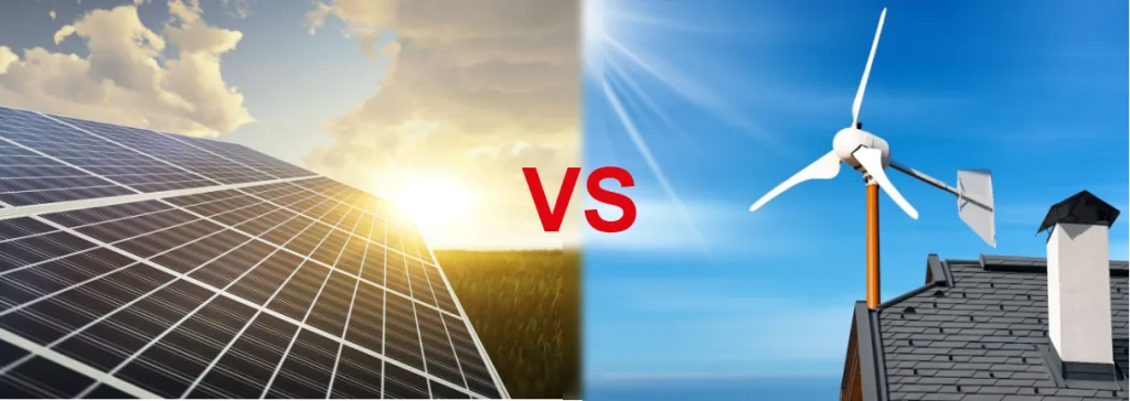 éolienne domestique comparée au panneau solaire