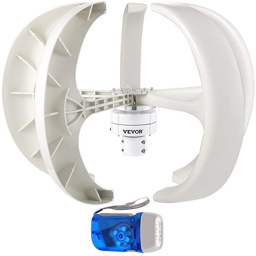 Éolienne verticale Savonius blanche en lanterne, VEVOR