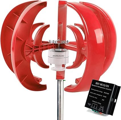 Éolienne verticale Savonius rouge en lanterne, AISINILALAO 4000 W