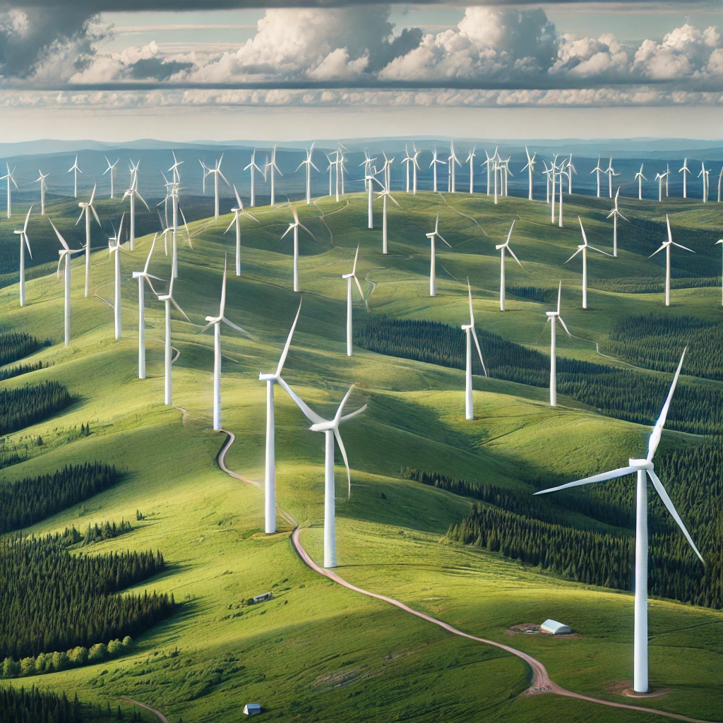 l'imagination d'un mégaparc éolien au Québec